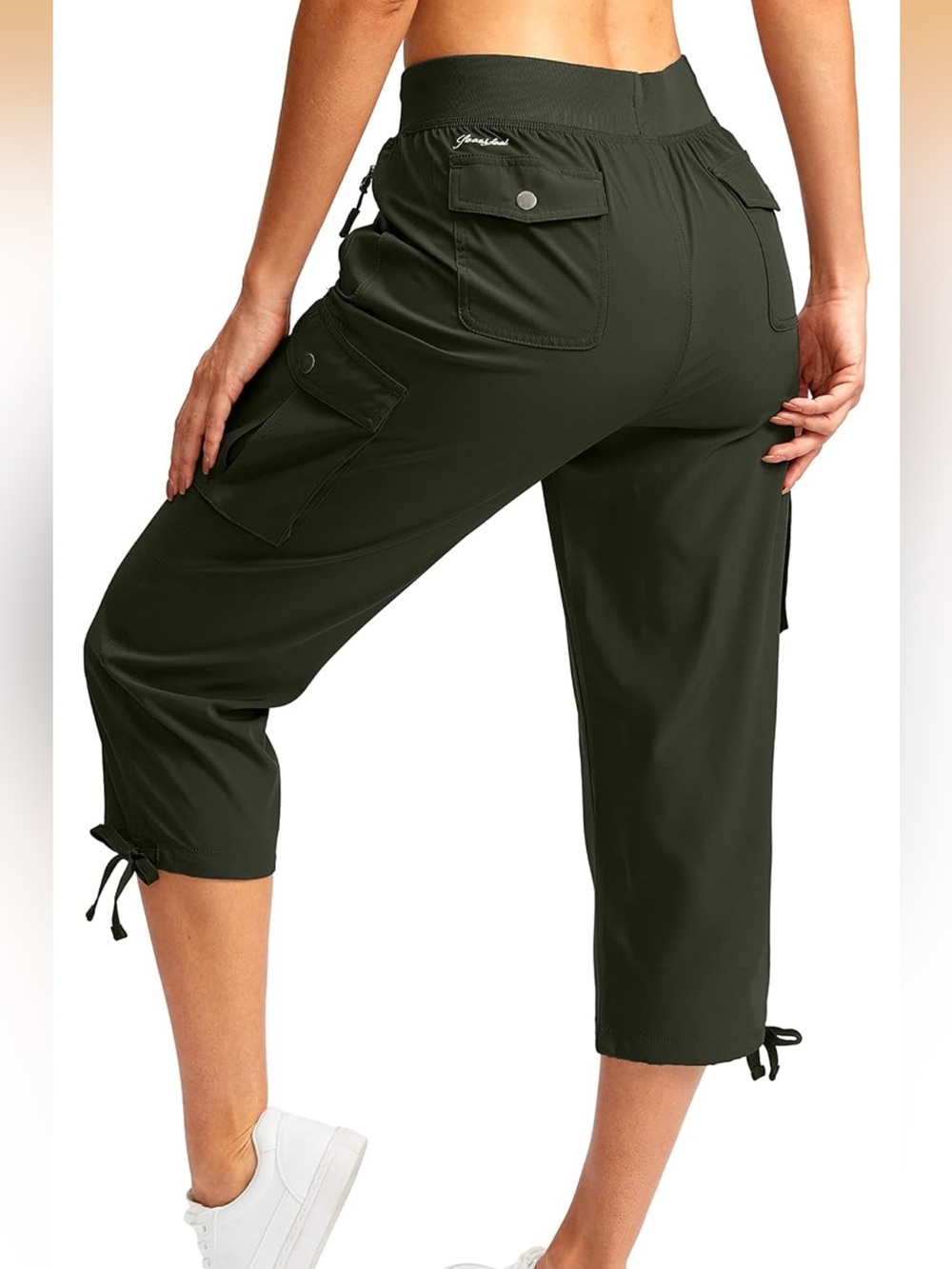 Soothfeel Women's Cargo Capris Pants 6 Pockets Lightweight Quick Dry  XXL